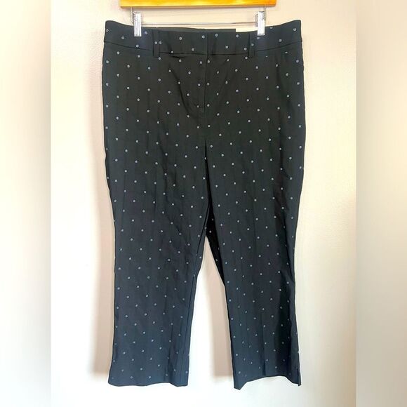 Lane Bryant the 4 season slim capri mid rise pants Floral office casual preppy - Picture 1 of 6